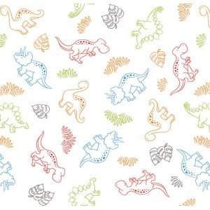 Contorno Dinos cor 07 (Branco c/ Colorido) 